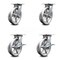Service Caster 8 Inch V Groove Semi Steel Swivel Caster Set with Roller Bearings 2 Brakes SCC SCC-35S820-VGR-2-SLB-2 - alternate 1